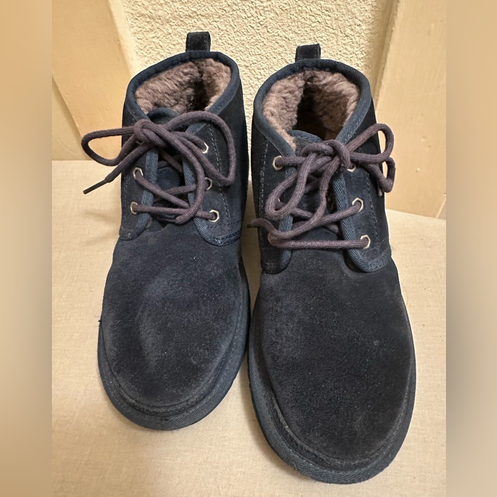 UGG Neumel Chukka Boots Men Navy Suede Lined With UGGplush Size 8